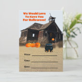 Halloween-Party-Einladung Feiertagskarte (Stehend Vorderseite)