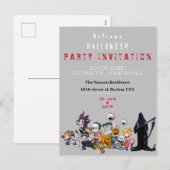 Halloween-Party-Einladung Feiertagspostkarte (Vorne/Hinten)