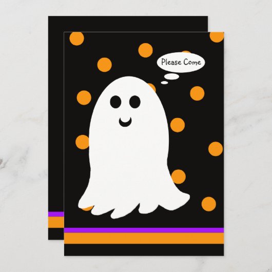 Halloween Party Einladung Ghost (Vorne/Hinten)