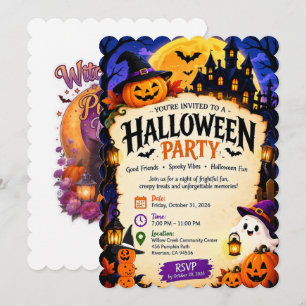 Halloween-Party-Einladung – Gruselig & Bunt Einladung