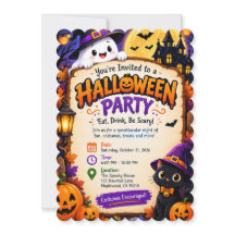 Halloween-Party-Einladung – Gruselig und Bunt