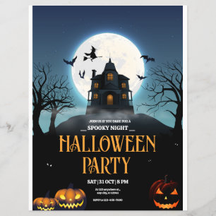 Halloween-Party-Einladung, Gruselige Nacht Hallowe Flyer