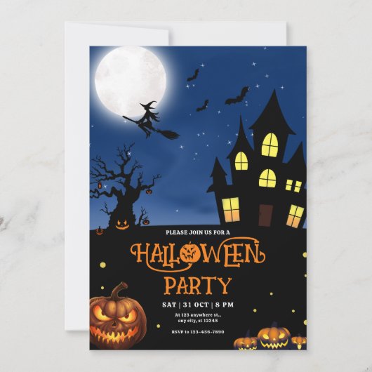 Halloween-Party-Einladung, Halloween-Kostümteil Einladung (Vorderseite)