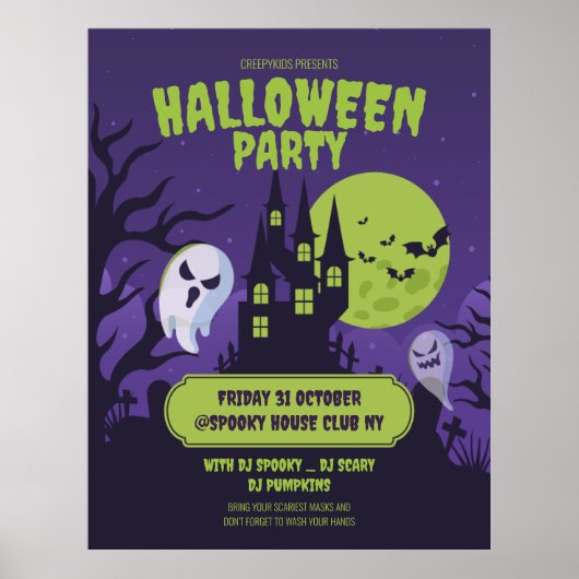 Halloween Party Einladung Halloween-Party Poster (Vorne)