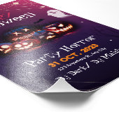 Halloween-Party Einladung, Horror Party Halloween Fotodruck (Ecke)