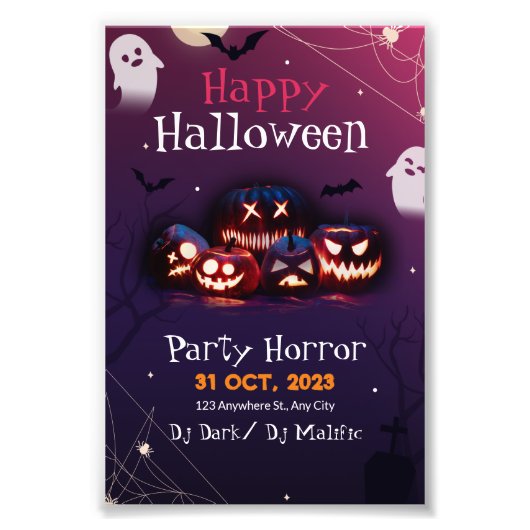 Halloween-Party Einladung, Horror Party Halloween Fotodruck (Vorne)