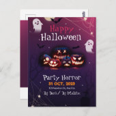 Halloween-Party Einladung, Horror Party Halloween Postkarte (Vorne/Hinten)