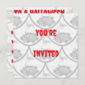 Halloween-Party Einladung in Schädel und Kuh (Vorne/Hinten)