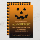 Halloween-Party Einladung Jack o'Laterne (Vorne/Hinten)