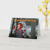 Halloween-Party Einladung. Karte (Gelbe Blume)