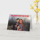 Halloween-Party Einladung. Karte (Gelbe Blume)