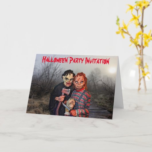 Halloween-Party Einladung. Karte (Gelbe Blume)