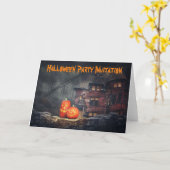 Halloween-Party Einladung. Karte (Gelbe Blume)