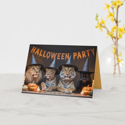 Halloween-Party-Einladung Karte (Gelbe Blume)