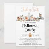 Halloween-Party Einladung, Kinder und Hunde pfeife Einladung (Vorne/Hinten)