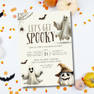 Halloween-Party-Einladung, Kostüm Kürbis-Geist Einladung