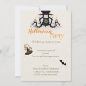 Halloween-Party Einladung mit Fledermäusen (Vorderseite)