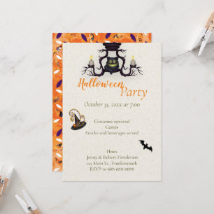 Halloween-Party Einladung mit Fledermäusen
