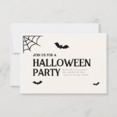 Halloween-Party Einladung mit Fledermäusen (Vorderseite)