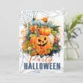 Halloween-Party Einladung mit Fun Pumpkins (Stehend Vorderseite)