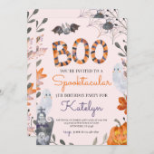 Halloween Party Einladung mit Geistern (Vorne/Hinten)