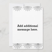 Halloween-Party Einladung mit Kürbis, Spinnennetze (Rückseite)