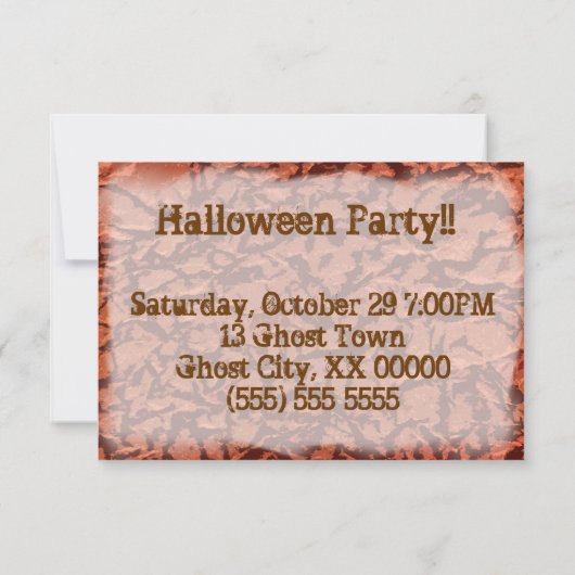 Halloween-Party-Einladung - niedlicher Geist Einladung (Rückseite)