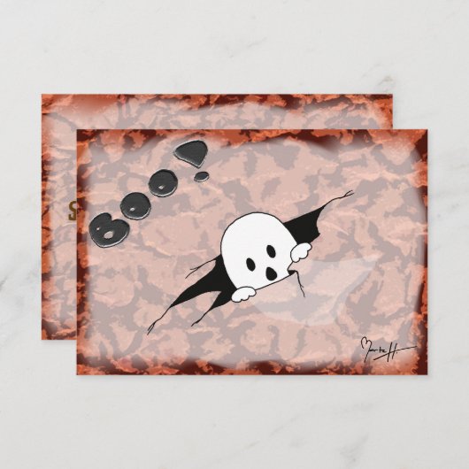 Halloween-Party-Einladung - niedlicher Geist Einladung (Vorne/Hinten)