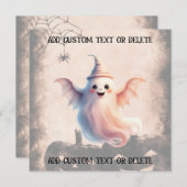 Halloween-Party Einladung Niedlicher Ghost-benutze (Vorne/Hinten)