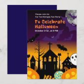 Halloween-Party-Einladung oder schrecklich lustige Einladung (Vorne/Hinten)