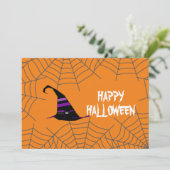 Halloween-Party Einladung Orange & Black (Stehend Vorderseite)
