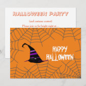 Halloween-Party Einladung Orange & Black (Vorne/Hinten)