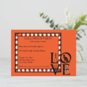 Halloween-Party Einladung Orange & Black (Stehend Vorderseite)
