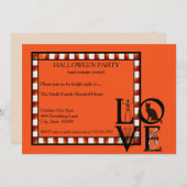 Halloween-Party Einladung Orange & Black (Vorne/Hinten)