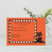 Halloween-Party Einladung Orange & Black (Stehend Vorderseite)