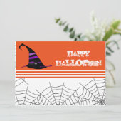 Halloween-Party Einladung Orange & Black (Stehend Vorderseite)