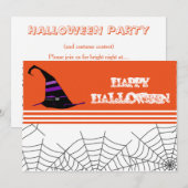 Halloween-Party Einladung Orange & Black (Vorne/Hinten)