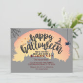 Halloween-Party Einladung Pump und dunkle Nacht (Stehend Vorderseite)