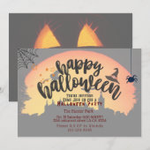 Halloween-Party Einladung Pump und dunkle Nacht (Vorne/Hinten)