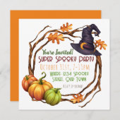 Halloween-Party Einladung Pumpkin Hexenplatz (Vorne/Hinten)