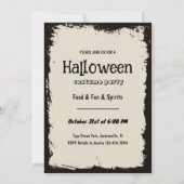 Halloween-Party Einladung Rahmen Schwarz mit Foto (Rückseite)