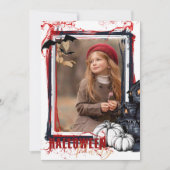 Halloween-Party Einladung Rahmen weiß mit Foto (Vorderseite)