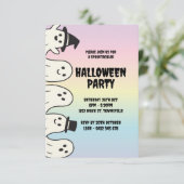 Halloween-Party Einladung Regenbogenpastel Geist (Stehend Vorderseite)