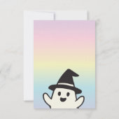 Halloween-Party Einladung Regenbogenpastel Geist (Rückseite)