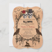 Halloween-Party Einladung. Rustikal Einladung (Vorderseite)