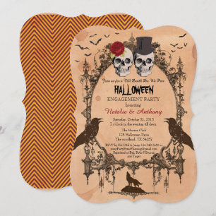 Halloween-Party Einladung. Rustikal Einladung