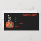 Halloween-Party Einladung Skeleton Pumpkin Card (Vorderseite)