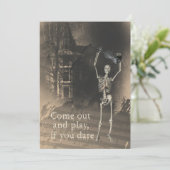 Halloween-Party-Einladung, Skelett mit Violine Einladung (Stehend Vorderseite)