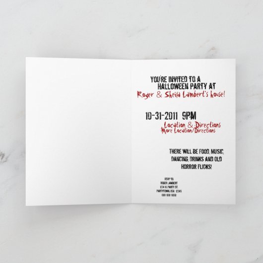 Halloween-Party Einladung, Spiderweb Hintergrund Einladung (Innenseite)