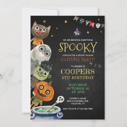 Halloween-Party Einladung Spooky Costume (Vorderseite)